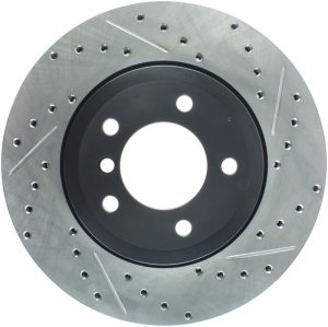 BMW Z4 Brake Rotor (1) - Front Left - Stoptech - Slotted & Drilled - Black - `06-`08