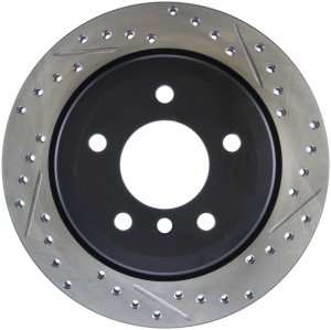BMW 1 Series Brake Rotor (1) - Rear Left - Stoptech - Drilled & Slotted Sport Rotor - Black - `06-`10 BMW 1 Series Brake Rotor (1) - Rear Left - Stoptech - Drilled & Slotted Sport Rotor - Black - `06-`10