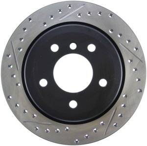 BMW X1 Brake Rotor (1) - Rear Right - Stoptech - Slotted & Drilled - Black - `10-`15