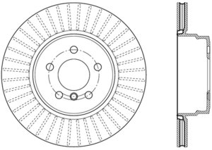 BMW X5 Brake Rotor (1) - Rear Left - Stoptech - Sport Cryo Drilled & Slotted - Black E-Coat - `07-`18