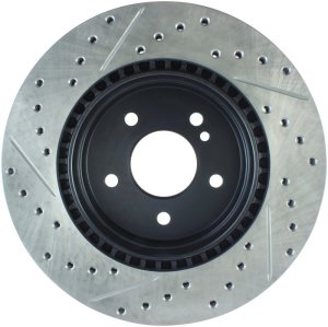 BMW X5 Brake Rotors (1) - Rear Left - Stoptech - Slotted & Drilled Sport - Black - `07-`16