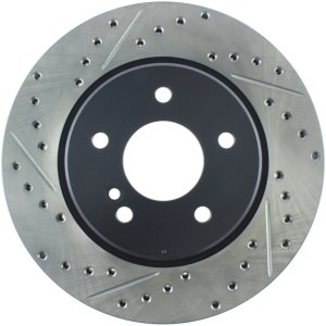 BMW X6 Brake Rotors (1) - Rear Right - Stoptech - Slotted & Drilled Sport - Black - `10-`16