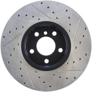BMW X5 Brake Rotors (2) - Front Right - Stoptech - Slotted & Drilled - Black - `07-`16