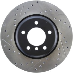 BMW 3 Series Brake Rotors (1) - Front Right - Stoptech - Sport Drilled & Slotted - Black - 2013