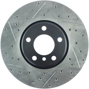 BMW ActiveHybrid 7 Brake Rotors (1) - Front Right - Stoptech - Slotted & Drilled Sport - Black - `13-`15