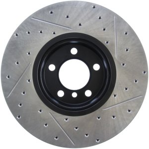 BMW 1 Series Brake Rotor (1) - Front Right - Stoptech - Slotted & Drilled Sport - Black - `12-`17