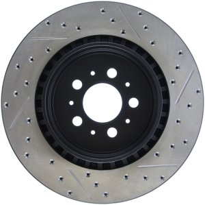 Volvo S60 Brake Rotor (1) - Rear Right - Stoptech - Drilled/Slotted Sport - Black - `04-`07