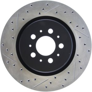 Volvo S60 Brake Rotor (1) - Rear Right - Stoptech - Drilled/Slotted Sport - Black - `04-`07