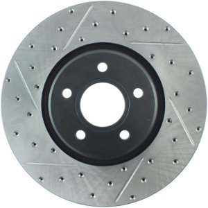 Volvo C70 Brake Rotors (2) - Front Right - Stoptech - Slotted & Drilled Sport - Black - `06-`13 Volvo C70 Brake Rotors (2) - Front Right - Stoptech - Slotted & Drilled Sport - Black - `06-`13