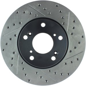 Honda Element Brake Rotor (1) - Stoptech - Slotted/Drilled - Black - `03-`11