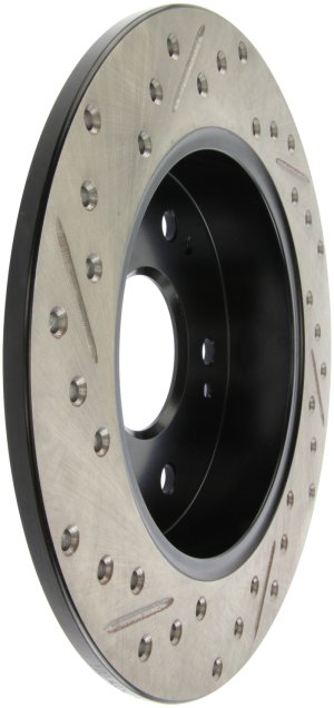 Acura CSX Brake Rotor (1) - Rear Left - Stoptech - Slotted & Drilled - Black - `06-`11