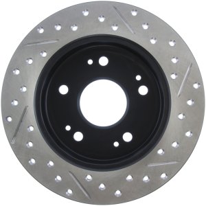 Honda Prelude Brake Rotor (1) - Rear Right - Stoptech - Slotted & Drilled - `97-`01