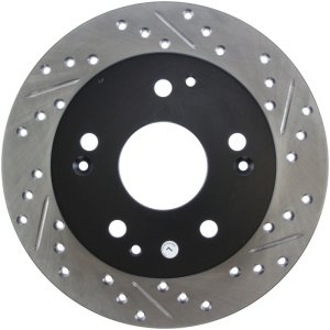 Honda Accord Brake Rotor (1) - Rear Left - Stoptech - Slotted & Drilled - Black - `98-`02