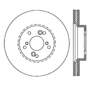 Honda Odyssey Brake Rotor (1) - Front Right - Stoptech - Drilled & Slotted - Black - `99-`04