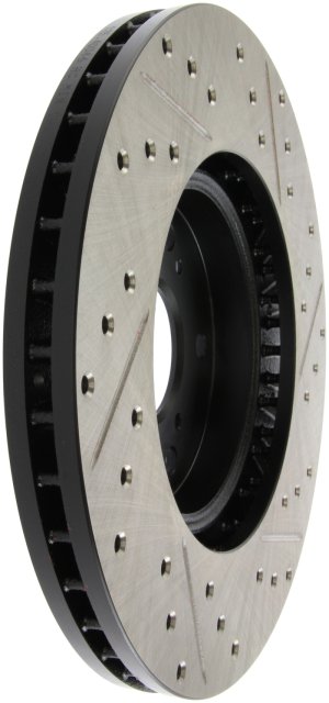 Honda Pilot Brake Rotor (1) - Front Right - Stoptech - Drilled & Slotted - Black - `03-`08