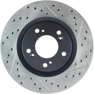 Honda S2000 Brake Rotor (1) - Front Left - Stoptech - Drilled/Slotted - Black - `00-`09 Honda S2000 Brake Rotor (1) - Front Left - Stoptech - Drilled/Slotted - Black - `00-`09