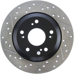 Honda S2000 Brake Rotor (1) - Rear Right - Stoptech - Slotted & Drilled - Black - `00-`09 Honda S2000 Brake Rotor (1) - Rear Right - Stoptech - Slotted & Drilled - Black - `00-`09