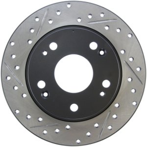 Acura TSX Brake Rotor (1) - Rear Right - Stoptech - Slotted & Drilled - Black - `04-`08