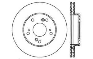 Honda CR-Z Brake Rotor (1) - Front Left - Stoptech - Slotted & Drilled - Black - `11-`15
