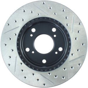 Honda CR-Z Brake Rotor (1) - Front Right - Stoptech - Slotted & Drilled - `11-`15
