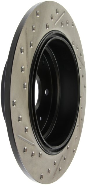 Honda Element Brake Rotor (1) - Rear Left - Stoptech - Slotted & Drilled - Black - `03-`11