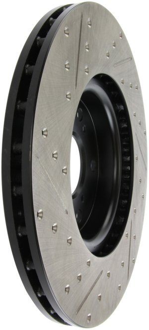 Acura TL Brake Rotor (1) - Front Left - Stoptech - Slotted & Drilled - Black - `04-`08