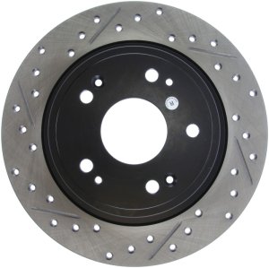 Acura TSX Brake Rotor (1) - Rear Right - Stoptech - Slotted/Drilled - Black E-Coated - `09-`14