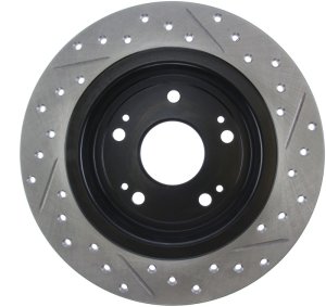 Honda Accord Brake Rotor (1) - Rear Right - Stoptech - Slotted/Drilled - Black E-Coated - `05-`20