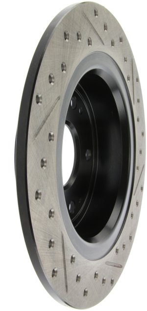 Honda Accord Brake Rotor (1) - Rear Right - Stoptech - Slotted/Drilled - Black E-Coated - `05-`20