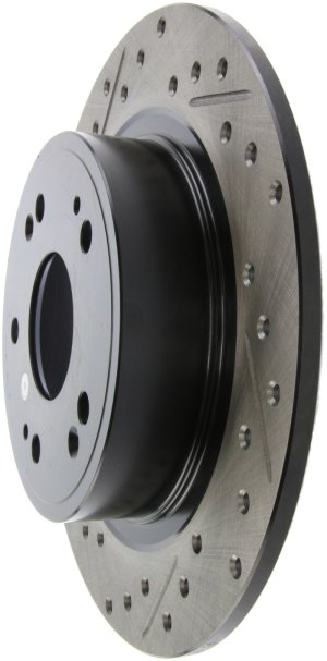 Honda HR-V Brake Rotor (1) - Rear Right - Stoptech - Slotted/Drilled - Black E-Coated - `16-`19