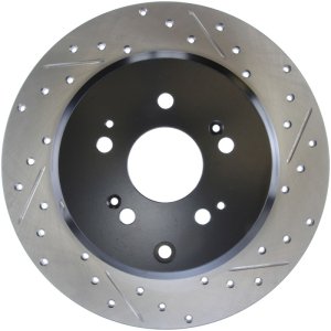 Honda Pilot Brake Rotors (1) - Rear Left - Stoptech - Slotted & Drilled Sport - Black - `09-`15
