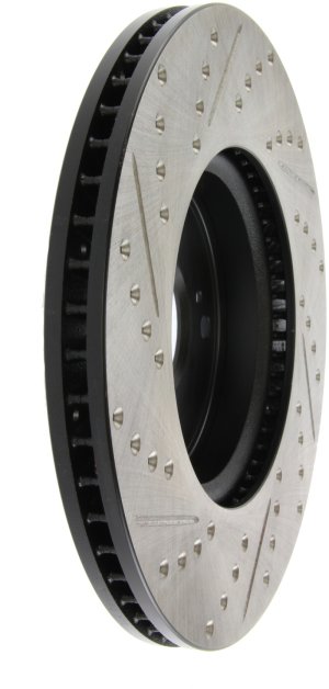 Honda Accord Brake Rotor (1) - Front Left - Stoptech - Slotted & Drilled - Black - `13-`20