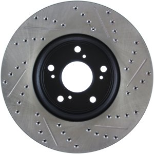 Honda Accord Brake Rotor (1) - Front Right - Stoptech - Slotted & Drilled Sport - Black E-Coated - `13-`20