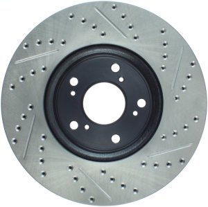 Honda Accord Brake Rotor (1) - Front Right - Stoptech - Slotted & Drilled Sport - Black E-Coated - `13-`20