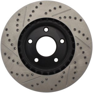 Infiniti G35 Brake Rotor (1) - Right Front - Stoptech - Slotted & Drilled Sport Rotor - Black - `02-`05 Infiniti G35 Brake Rotor (1) - Right Front - Stoptech - Slotted & Drilled Sport Rotor - Black - `02-`05