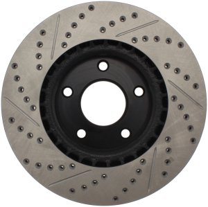 Infiniti G35 Brake Rotor (1) - Right Front - Stoptech - Slotted & Drilled Sport Rotor - Black - `02-`05 Infiniti G35 Brake Rotor (1) - Right Front - Stoptech - Slotted & Drilled Sport Rotor - Black - `02-`05