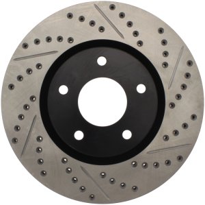 Infiniti G35 Brake Rotor (1) - Right Front - Stoptech - Slotted & Drilled Sport Rotor - Black - `02-`05 Infiniti G35 Brake Rotor (1) - Right Front - Stoptech - Slotted & Drilled Sport Rotor - Black - `02-`05