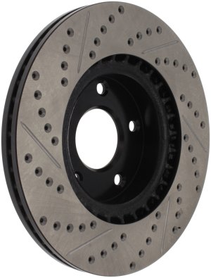 Infiniti G35 Brake Rotor (1) - Right Front - Stoptech - Slotted & Drilled Sport Rotor - Black - `02-`05