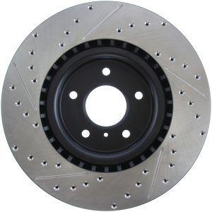 Infiniti G35 Brake Rotor (1) - Front - Stoptech - Drilled & Slotted - Black - `03-`04