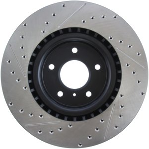 Infiniti G35 Brake Rotor (1) - Front - Stoptech - Drilled & Slotted - Black - `03-`04