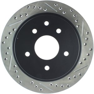 Nissan Leaf Brake Rotor (1) - Rear Left - Stoptech - Slotted & Drilled - Black - `11-`19