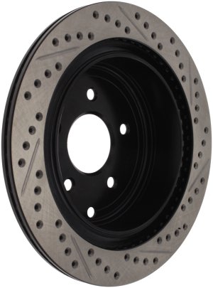 Nissan Pathfinder Brake Rotor (1) - Rear Right - Stoptech - Drilled/Slotted - Black - `13-`19