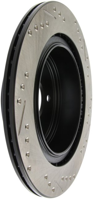 Nissan Maxima Brake Rotor (1) - Rear Right - Stoptech - Slotted & Drilled Sport Rotor - `09-`18