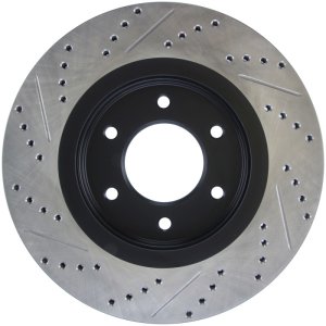 Infiniti QX56 Brake Rotors (1) - Front Left - Stoptech - Drilled & Slotted Sport - Black - `08-`10