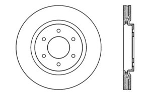 Nissan Armada Brake Rotors (1) - Front Left - Stoptech - Drilled & Slotted Sport - Black - `08-`18