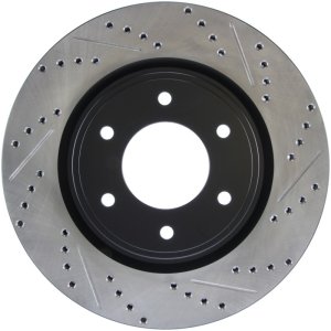 Nissan Titan Brake Rotors (1) - Front Left - Stoptech - Drilled & Slotted Sport - Black - `07-`19