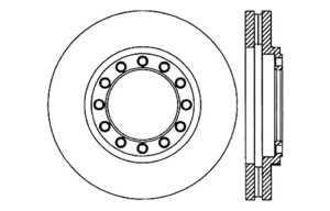 GMC W4500 Forward Brake Rotor (1) - Front Right - Stoptech - Slotted & Drilled - `98-`09