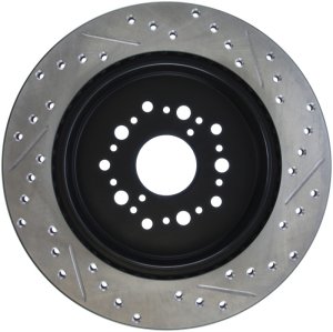 Lexus SC300 Brake Rotor (1) - Rear Right - Stoptech - Drilled/Slotted - Black E-Coated - `99-`00 Lexus SC300 Brake Rotor (1) - Rear Right - Stoptech - Drilled/Slotted - Black E-Coated - `99-`00