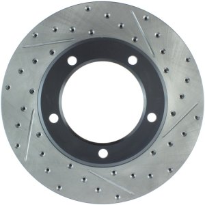 Toyota Land Cruiser Brake Rotors (1) - Front Left - Stoptech - Slotted & Drilled - Black - `98-`07
