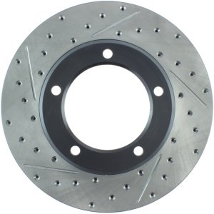 Lexus LX470 Brake Rotor (1) - Front Right - Stoptech - Slotted & Drilled Sport - Black - `98-`07